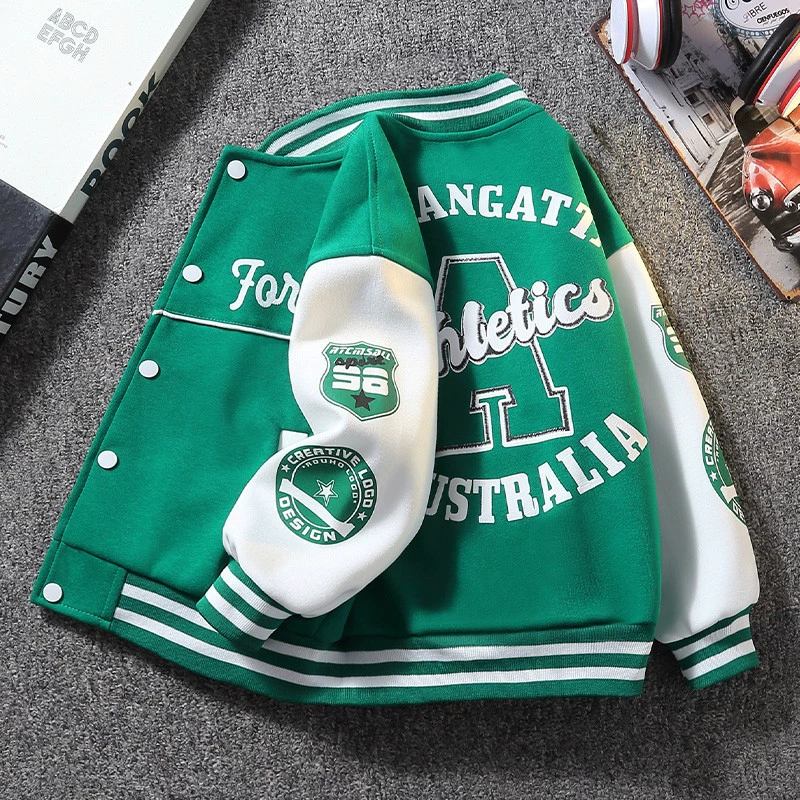 Детская одежда для мальчиков, весенняя бейсбольная форма, куртка 202, весна и осень, новый стиль, весенний стильный тренд для мальчиков среднего и большого размера, детский тренд