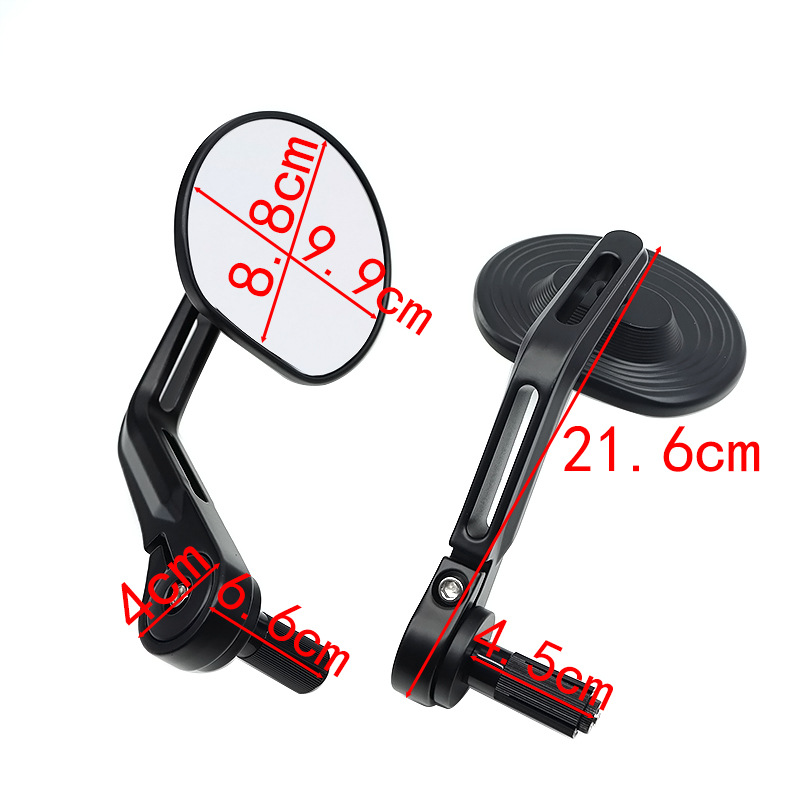 Cross-Border Motorcycle Rearview Mirror Modification Round Mirror Aluminum Handlebar Mirror Reversing Mirror Accessories Reflector Electric Vehicle Rearview Mirror