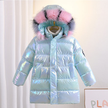 女大童棉衣新款渐变厚外套炫彩外贸儿童棉衣冬天雪服保暖时尚上衣