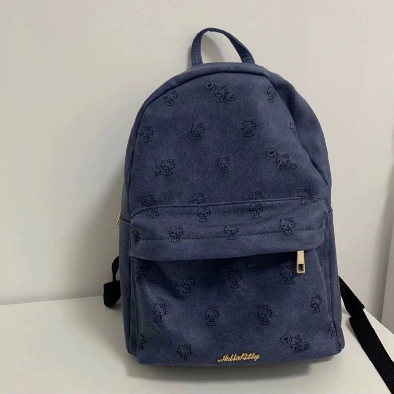 Мини-рюкзак (Hello Kitty) ретро сумка через плечо, под замшу, 13,25×9×18,5 см, 0,405 кг