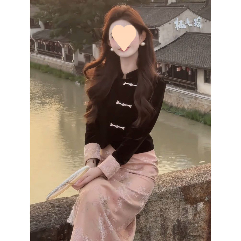 春装搭配一整套2025新款新中式国风旗袍小香风订婚礼服连衣裙套装|undefined