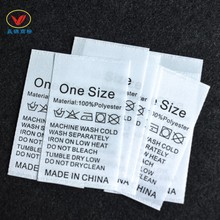 现货均码水洗标POLYESTER英文成份丝带材质通用洗唛ONE SIZE码数