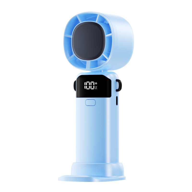 国境を越えた新しい高速小型ファンハンドヘルド折りたたみ USB 充電式デスクトップオフィス屋外強風扇風機|undefined