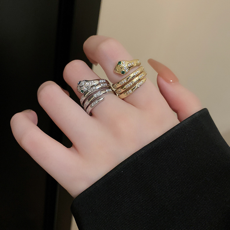 1 Piece Quantity Elegant Lady Geometric Copper Inlay Zircon Open Rings