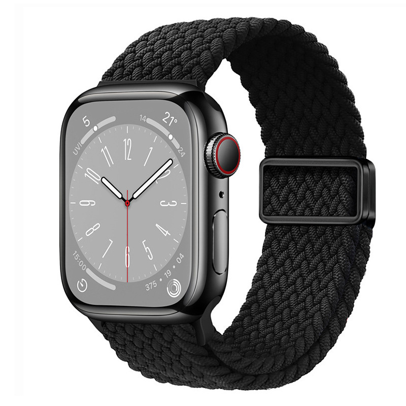 适用ApplewatchS11苹果表带磁吸扣尼龙弹力编织iwatch10手表表带|undefined