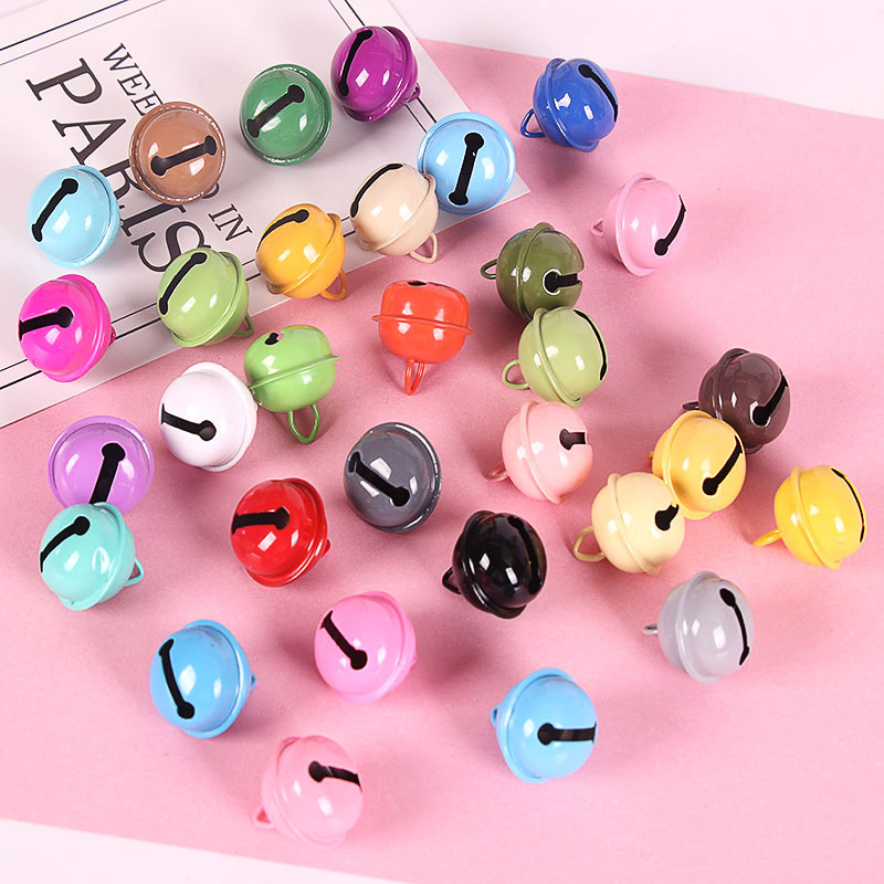 22mm Color Small Bell Accessories Keychain Candy Color Metal Paint Bell Christmas Tree Decoration Pendant
