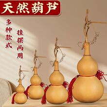 天然葫芦摆件纯天然大号野葫芦客厅招财家居风水葫芦挂件送底座木