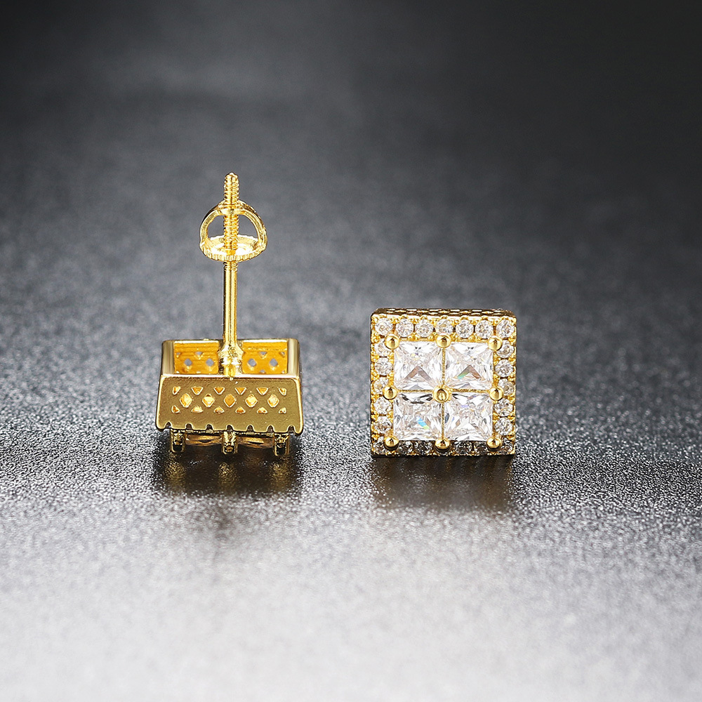 5g Weight Copper Ear Needle Material White Gold Plated, Gold Plated Plating Material Zircon Inlay Material Ear Studs Classification 1 Pair Quantity Daily, Party, Street Occasion Copper Material Round, Square, Heart Shape Pattern Unisex Gender Plating, Inlay Design Hip-Hop Style Gold, Silver Color 1 Pair Hip-Hop Round Square Heart Shape Plating Inlay Copper Zircon White Gold Plated Gold Plated Ear Studs 13