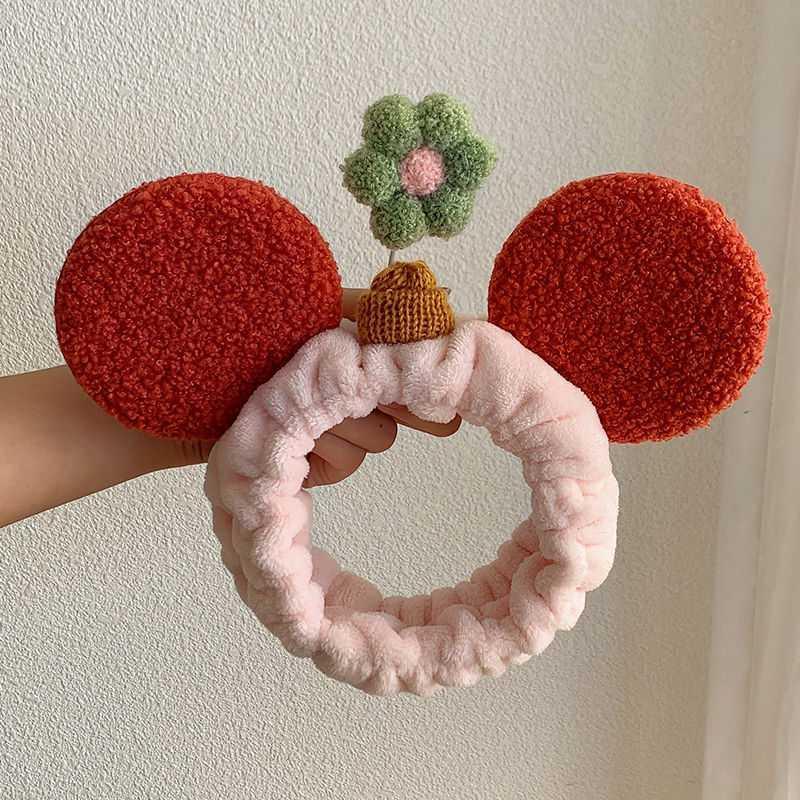 Línea telefónica famosa en línea Pequeño ramo de flores correa de cabello de lavado de cara de mujer correa de cabello de dibujos animados Mickey correa de cabello coreano adornamiento de cabello un agente de cabello