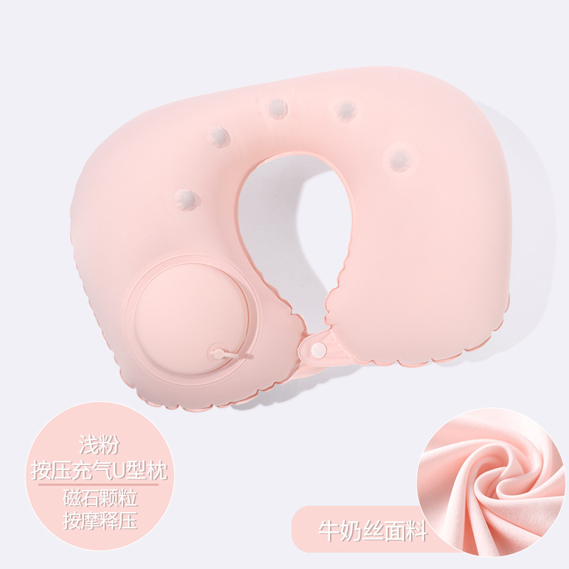 インフレータブルU字型枕、圧力式インフレータブル枕、アウトドア旅行用U字型ネックピロー、旅行用三宝、収納可能、メーカー卸売