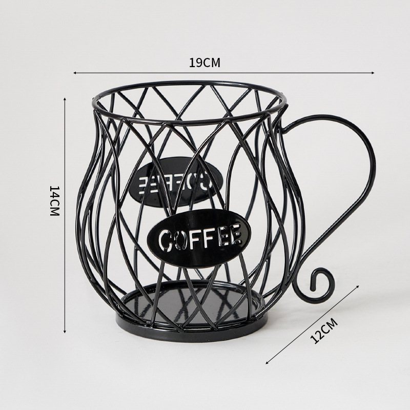 [Selección estricta] caja de almacenamiento de cápsulas de café de escritorio canasta metálica de almacenamiento de gran capacidad de oficina dormitorio canasta hierro