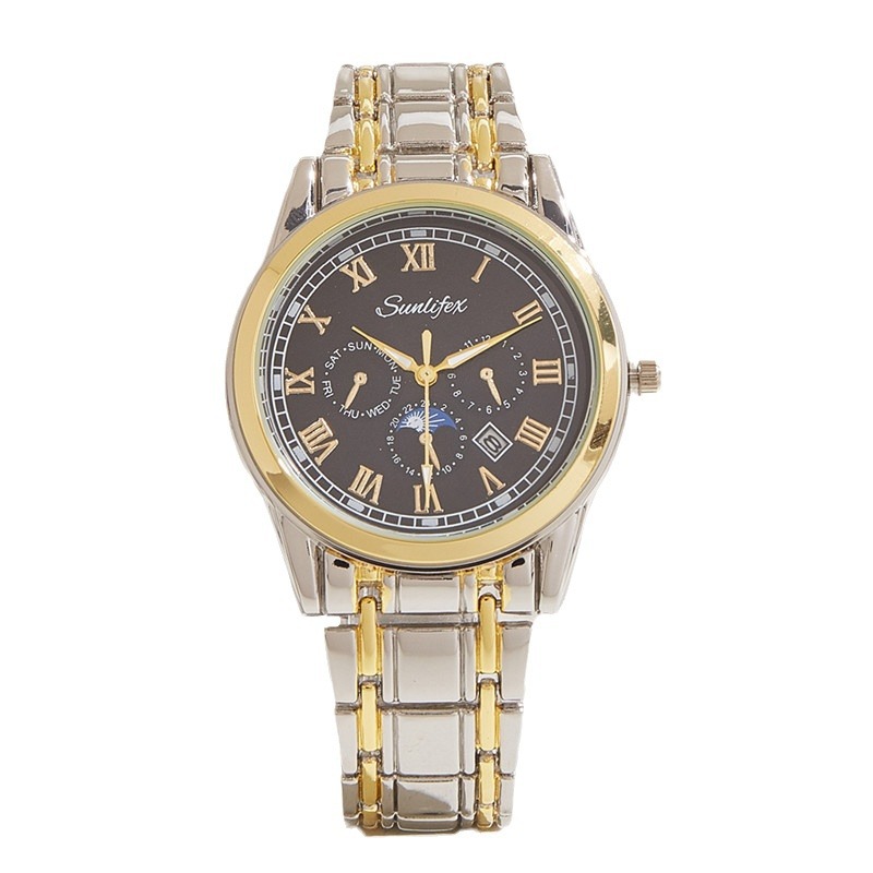 Reloj deportivo de moda reloj de los hombres pequeños de tres ojos calendario de seis pines reloj de cuarzo reloj de hombre impermeable reloj de los hombres