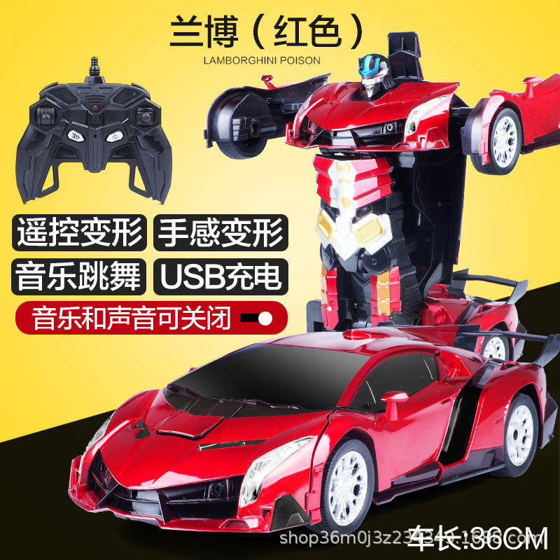 Control remoto de deformación de detección de gestos cargador de automóviles de carreras de cuatro ruedas robot grande niño niño coche de juguete súper grande