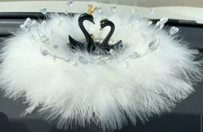 Car Perfume Holder Ceramic Cat | Car ornaments - 59-mat-black-goose