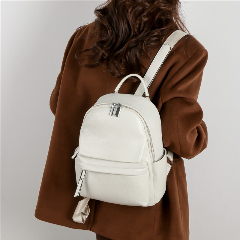 Leisure for women, new PU soft leather texture, simple women's backpack, Korean version, fashionable shopping and travel_voghion.com