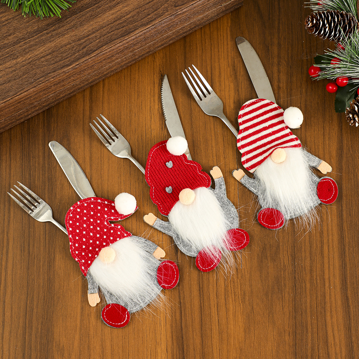 Cross-border new dwarf cutlery set Faceless old man Rudolph cutlery…