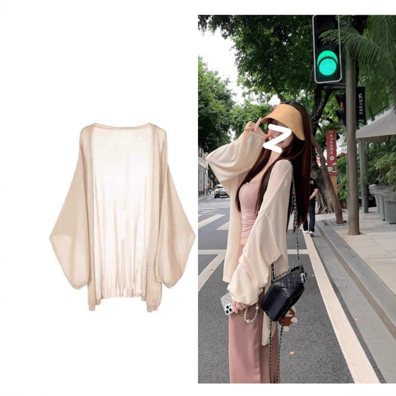 Summer Outer Wear Thin Cardigan Jacket All-Match Short Sun Protection Clothing Shawl Elegant Style Ice Silk Sun Protection Blouse Top Summer Outer Wear Thin Cardigan Jacket All-Match Short Sun Protection Clothing Shawl Elegant Style Ice Silk Sun Protection Blouse Top