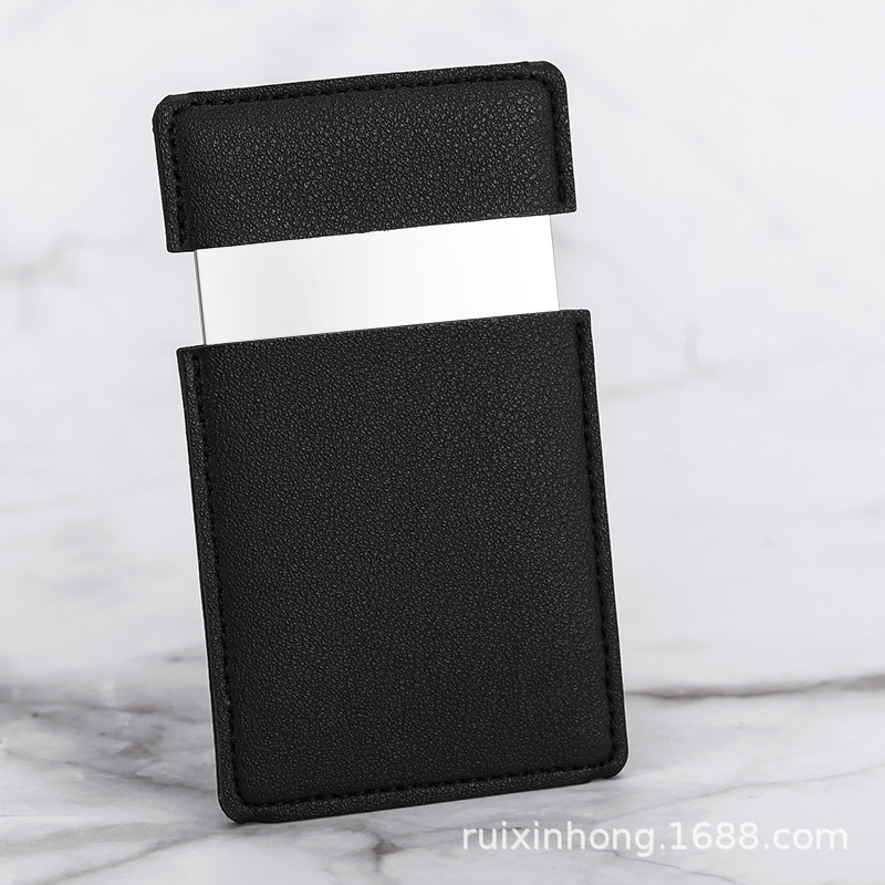 Espejo cosmético de mano de color sólido espejo cosmético de acero inoxidable espejo portátil resistente a los golpes logotipo imprimible