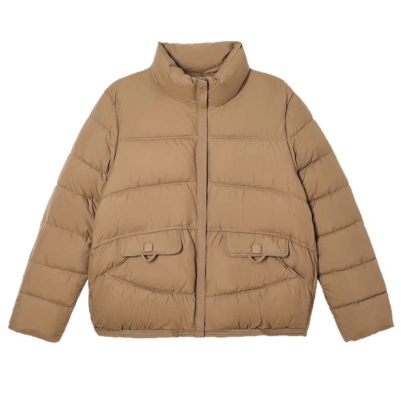 Invierno de 2025 nuevo estilo coreano simple casual corto cuello vertical ropa de algodón esponjosa gruesa chaqueta de algodón pequeño image 5