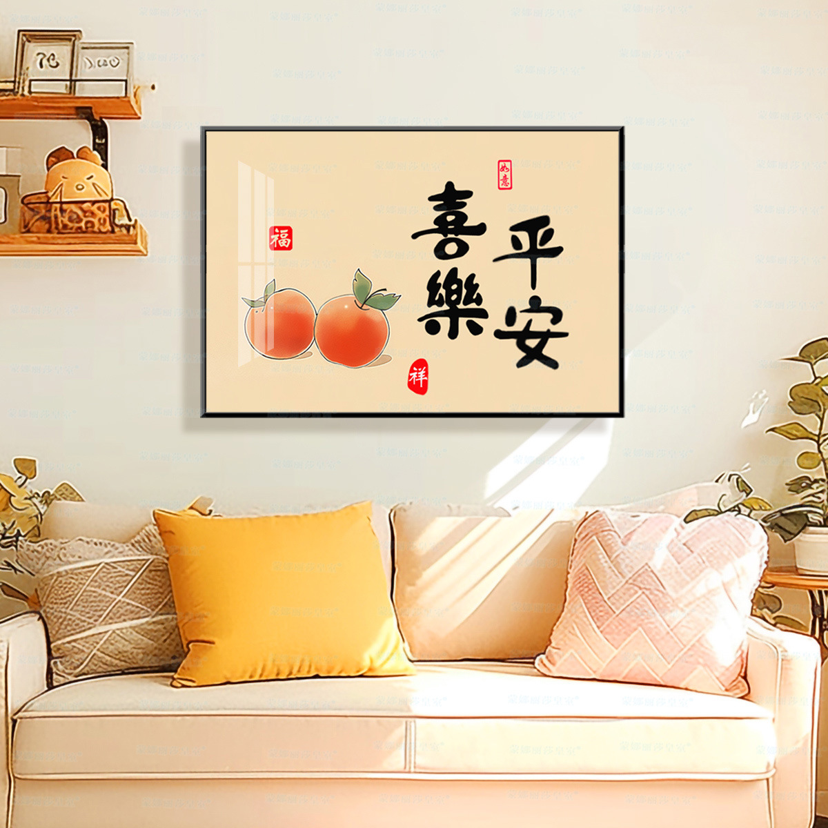 [Algodón importado] Mona Lisa Real bordado cruzado paz feliz auspicioso salón bordado a mano image 4