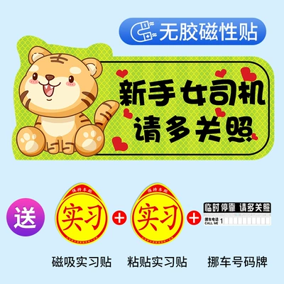 Uniform Decorative Sticker, Internship Badge, Other Automotive Exterior Supplies - shoot-one-shot-four-strong-reflective-and-strong-magneticlittle-tiger-care-more