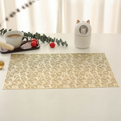 European Style Hollow PVC Rectangle 3D Pattern Ins Home Gold Foil Heat Insulation Pad Waterproof Anti-Slip Table Mat Cross-border 