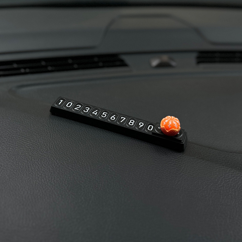 Red orange + black long number plate