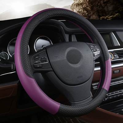 cover TEMU explosion non-slip | Steering wheel cover - x680-black-purple-with-white-environmental-protection-inner-ring-38cm-at-home-and-abroad