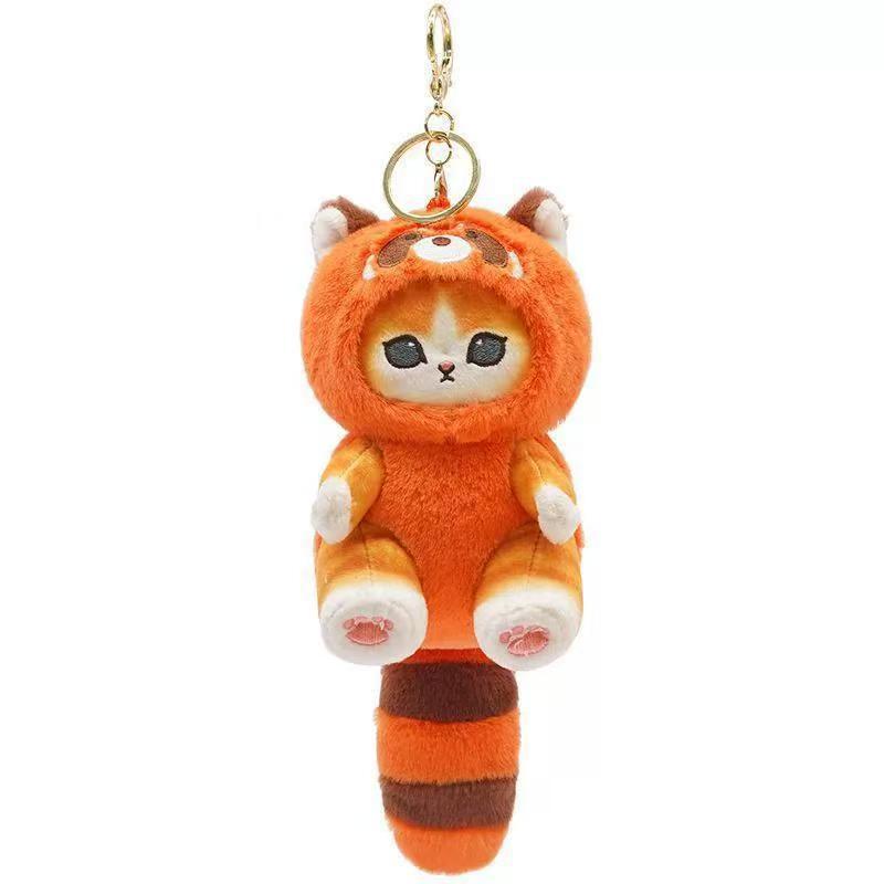 日本のかわいいインターネット有名人女装サメ猫動物ぬいぐるみペンダントカップルキーホルダー人形スクールバッグペンダント人形|undefined