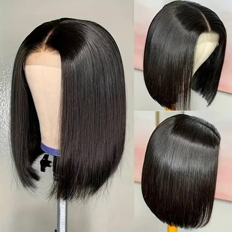 Medium Length Piano Colored Wig Front Lace Synthetic Hair Head Cover_voghion.com