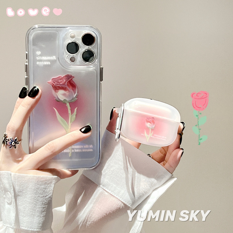 Japanese and Korean ins laser tulip for iPhone13promax Apple 12 phone case 11 earphone case xs female x Japanese and Korean ins laser tulip for iPhone13promax Apple 12 phone case 11 earphone case xs female x