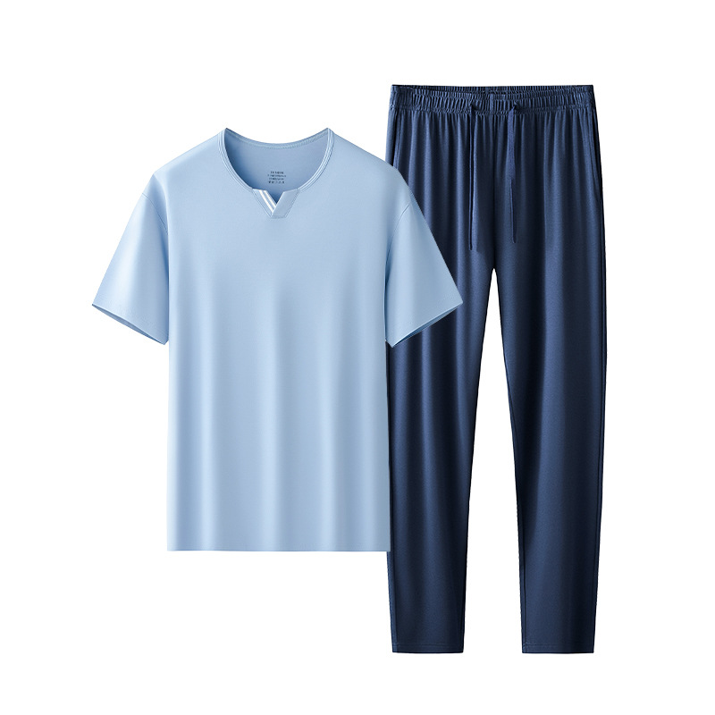 [Pocas cosas buenas] 80 ropa de hogar modal de doble cara para hombres de primavera y verano se pueden usar trajes de pantalones de manga corta