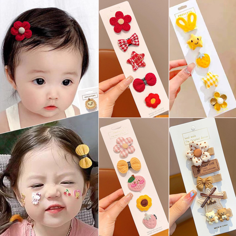 汗毛夹女宝宝婴儿发夹不伤发胎毛婴幼儿发卡头饰小月龄夹子发饰品|undefined