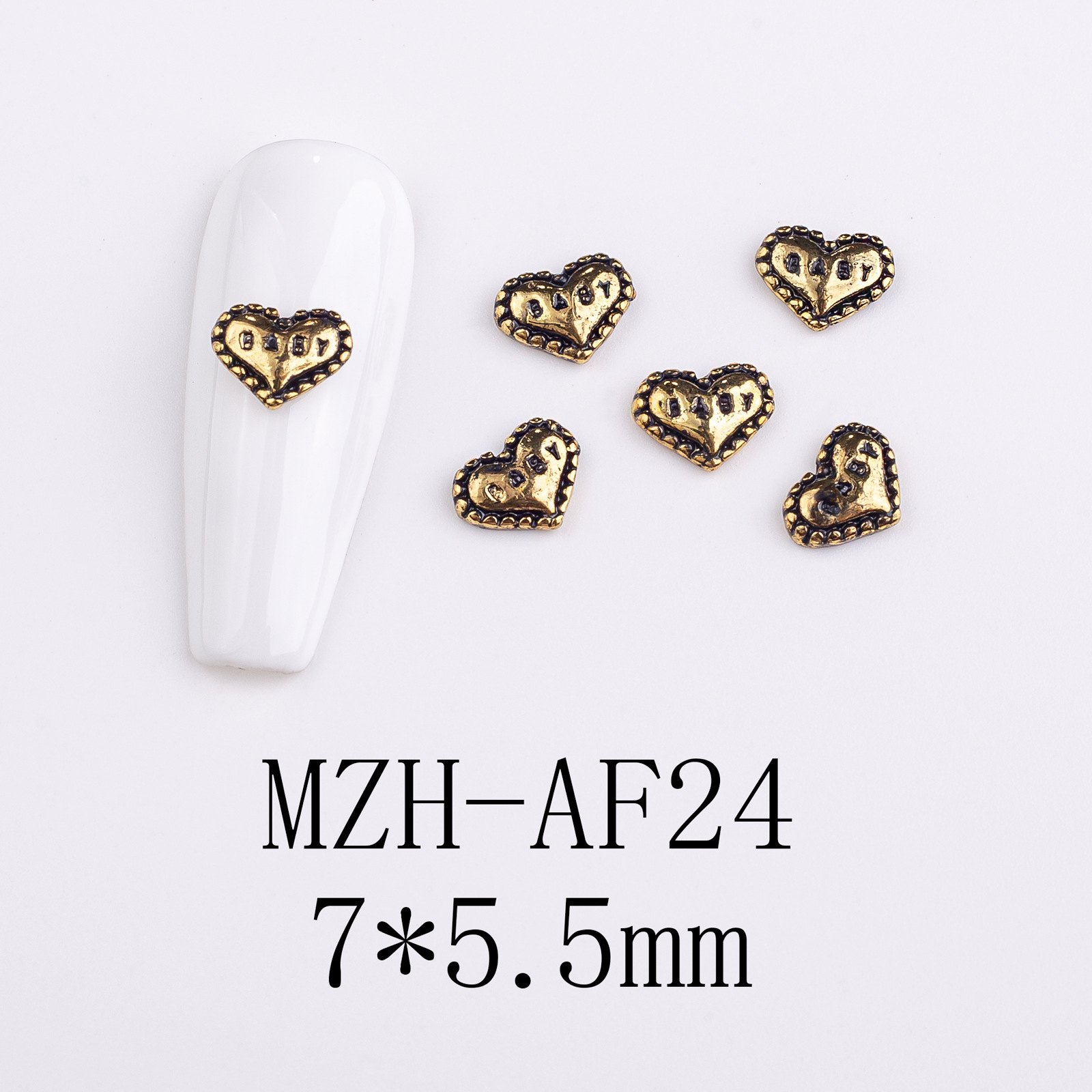 10g Weight Nail Decoration Accessories Nail Supplies 1 Piece Quantity Alloy Material Halloween Festival Heart Shape Pattern Retro, Simple Style Style Halloween Retro Simple Style Heart Shape Alloy Nail Decoration Accessories 1 Piece 5