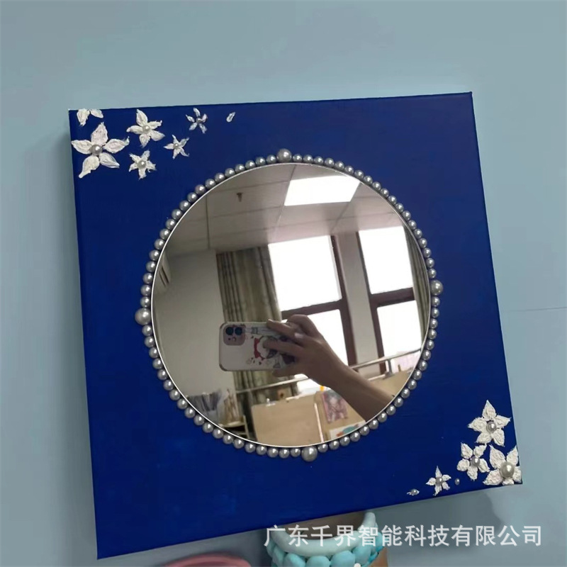 厂家批发油画镜子简易不规则亚克力镜子可立台式梳妆镜可按需定