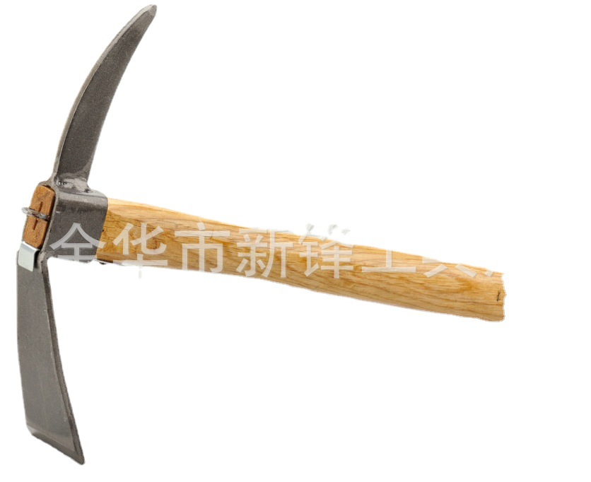 厂家供应木柄两用锄耙头部碳钢材质小农具 可定牌