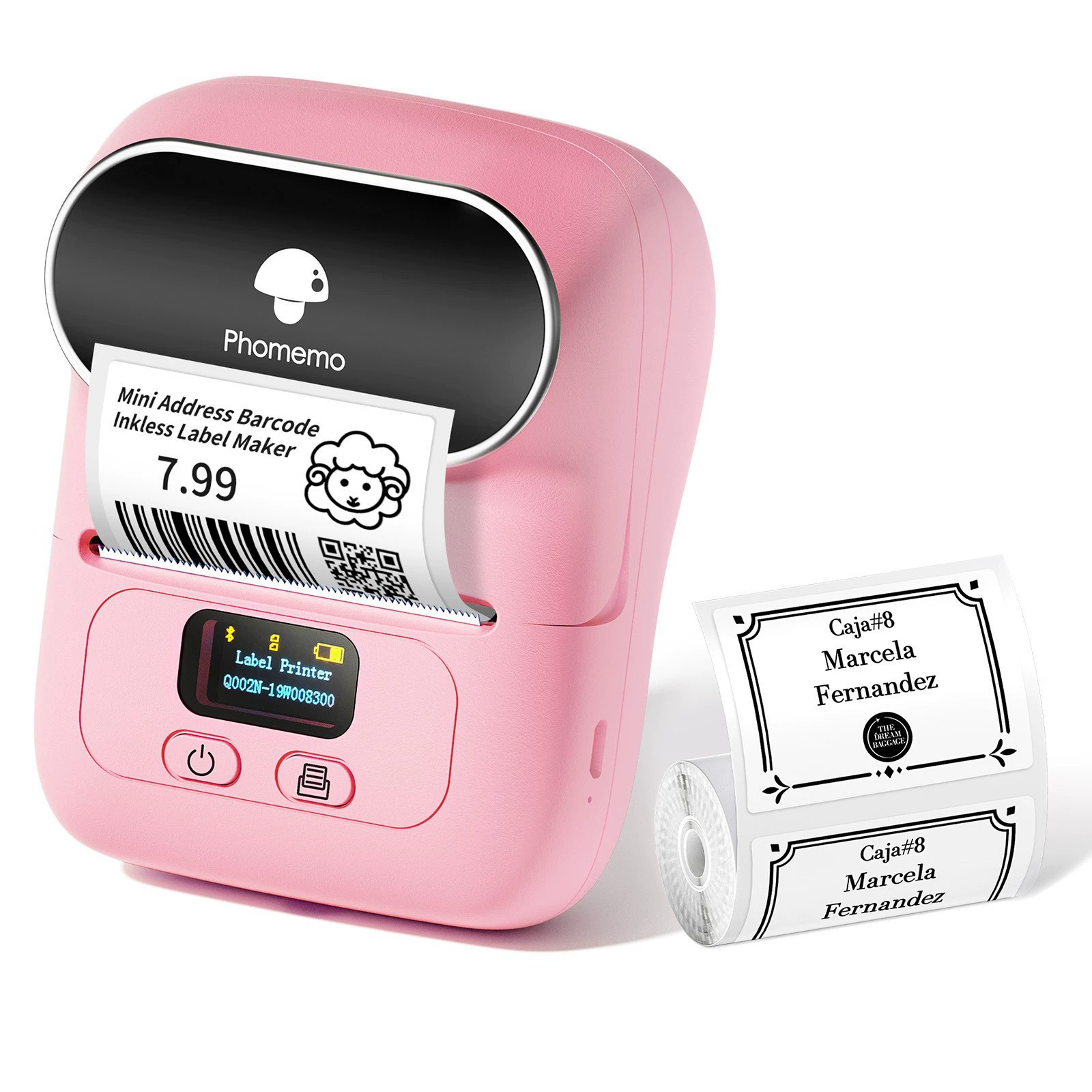 Handheld Phomemo M110/M150/M220 Thermal Label Printer, Portable Bluetooth, 20–75 mm
