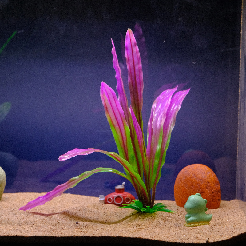 Venta caliente simulación nueve coronas hierba planta de plástico venta directa de fábrica flor decorativa acuario de peces paisajismo suministros de flores falsas agua de simulación