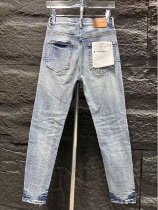 Cross-Border European and American Trendy Brand Purple Brand Fashion High-Street American-Style Ripped Distressed Skinny Stretch Jeans