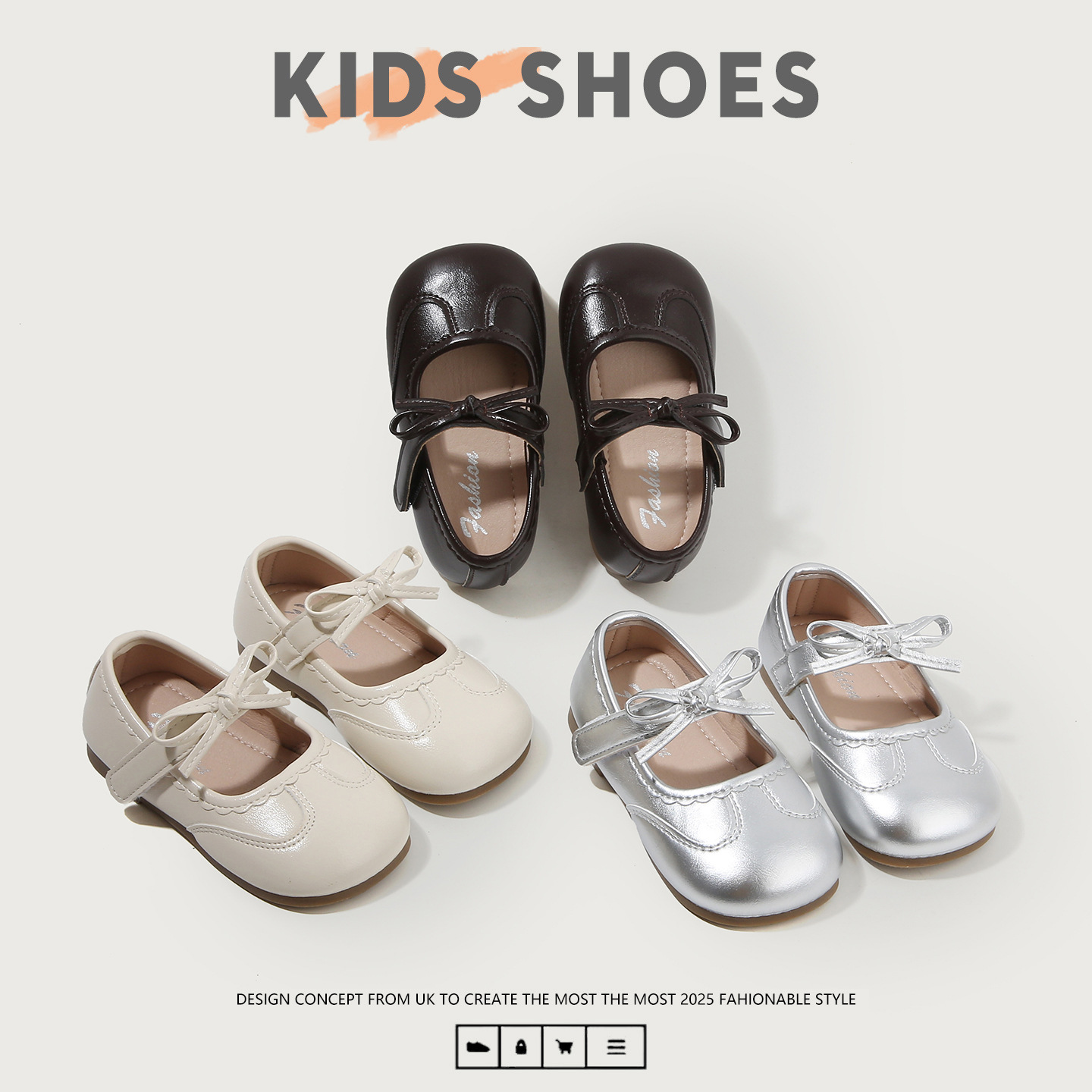 Baby Girl's Small Leather Shoes Autum New Kidsren's Soft-Soled Cute Flats Girls Breathable Non-Slip Princess Shoes Versatile