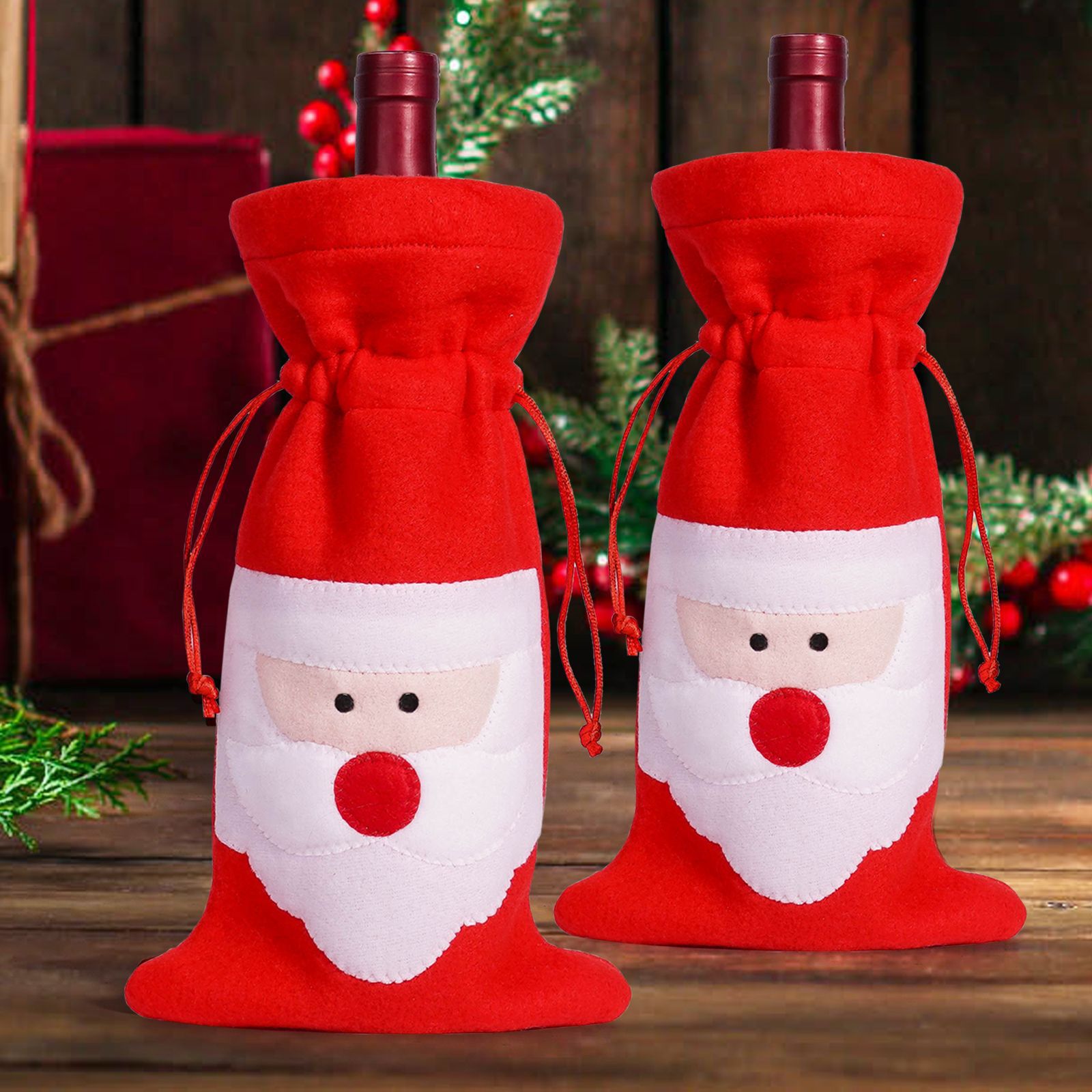 Botella de vino de Navidad transfronteriza decorativa decoración de vinos de Santa Claus creativos accesorios de botella de vino de mesa de fiesta