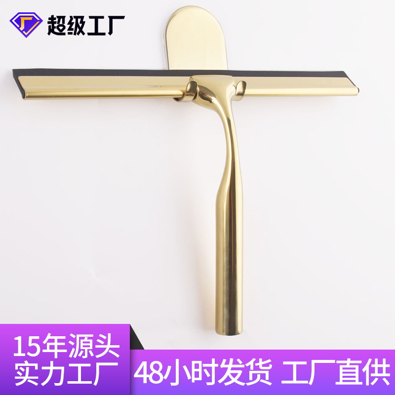 Limpiador de ventana de acero inoxidable al por mayor de vidrio al por mayor cepillo de limpieza de una cara de aleación de zinc dorado