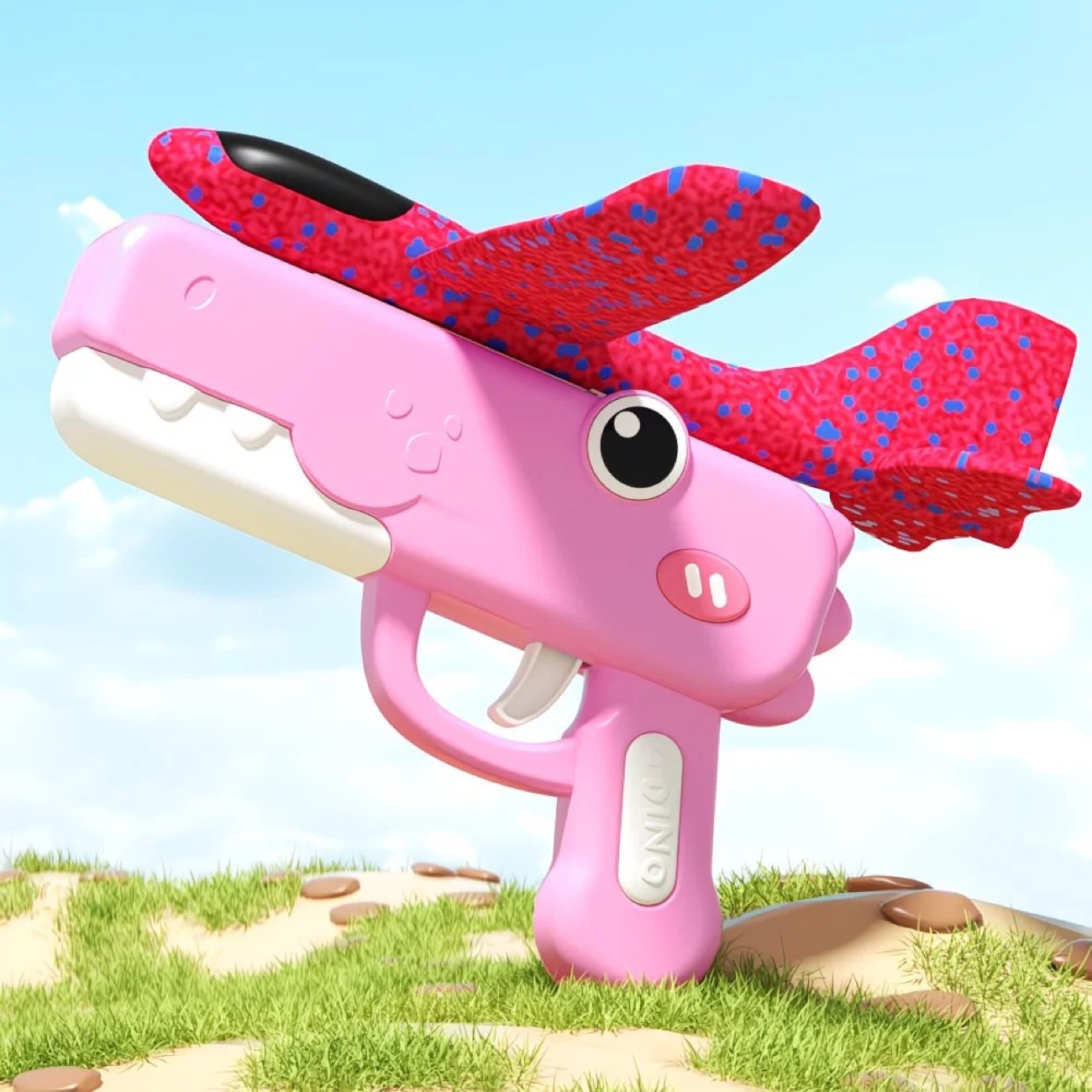 Fuchsia airplane from foam