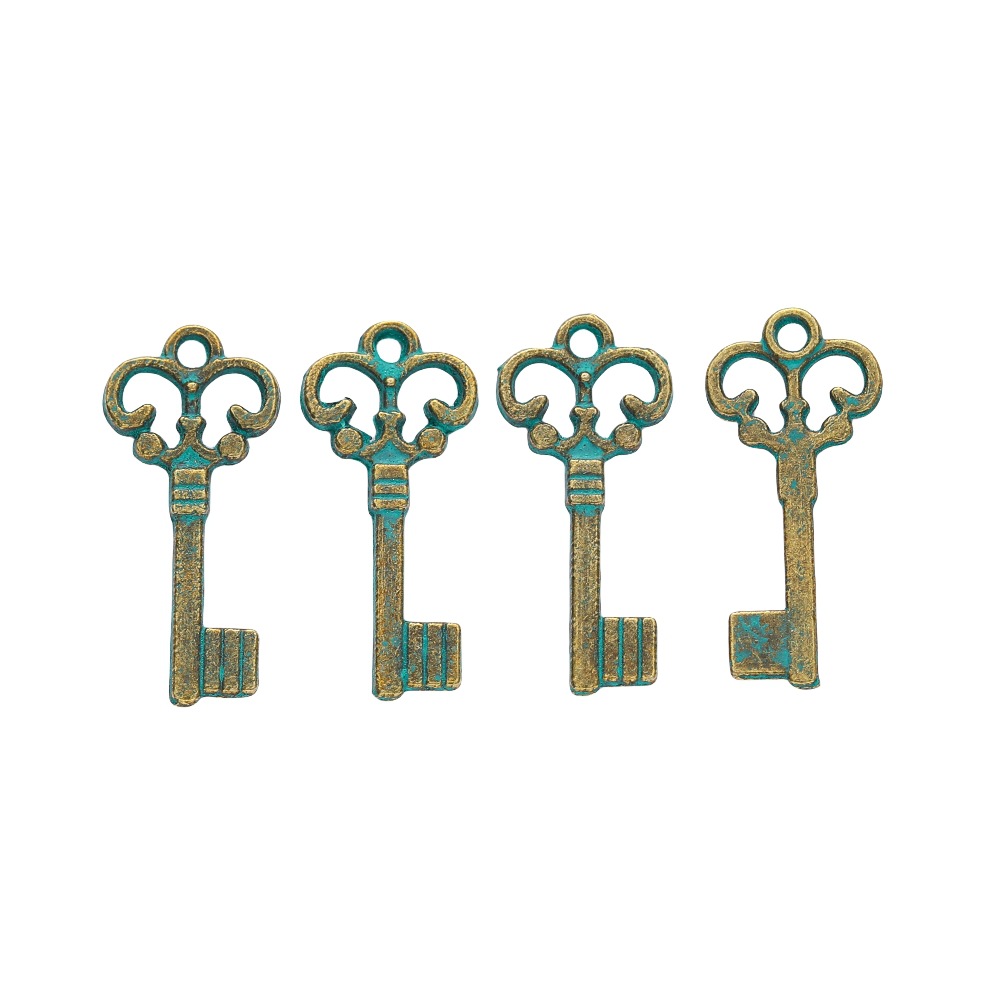 2g Weight Pendant Jewelry Making Type DIY Jewelry Accessories Classification 1 Piece Quantity Alloy Material Key Pattern Plating Design Cute, Retro Style 1 Piece Alloy Key Pendant DIY Jewelry Accessories 4