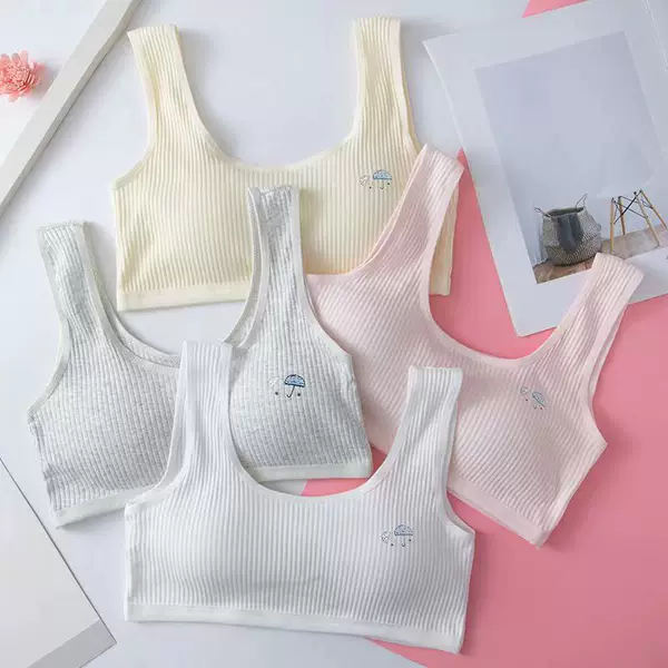 Big girl junior high school girl developmental period underwear vest Senior high school students 10-14-18 years old bra without steel ring