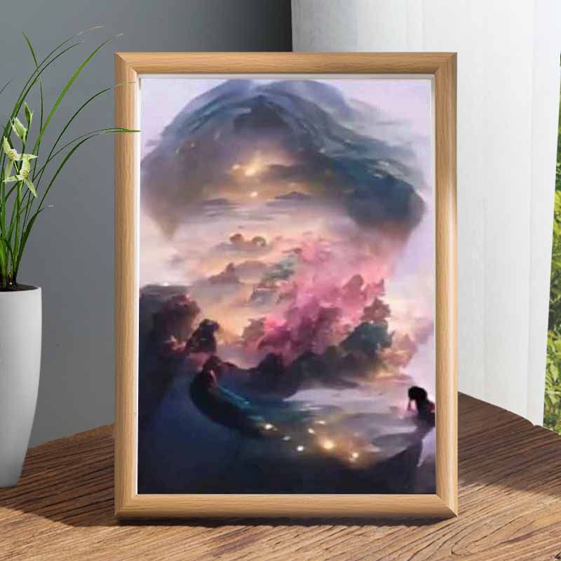 青山坤水搞笑山水实木相框桌面摆台爱坤装饰画iukn肖像挂画ikun-阿里巴巴