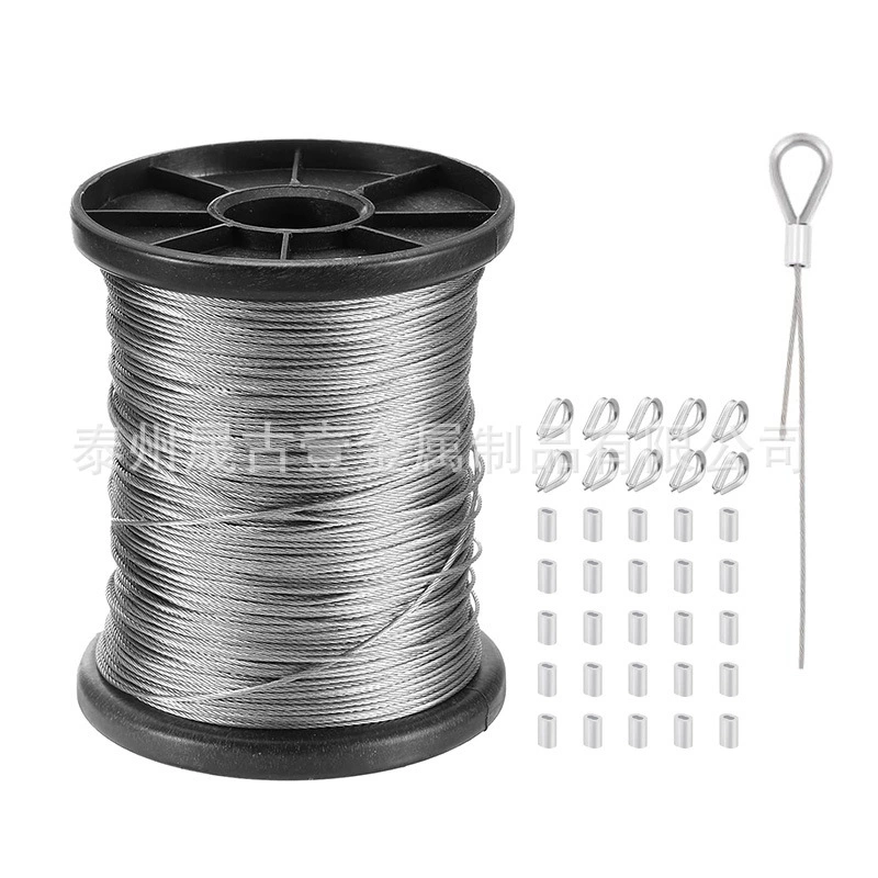 304 стальной трос из нержавеющей стали тонкий мягкий полный рулон с алюминиевым рукавом куриное сердце кольцо подвесная роспись вешалка для сушки лифта веревка