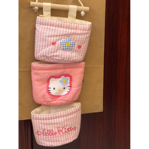 hellokitty storage hanging bag hanging bag bedside door fabric storage bag room storage artifact