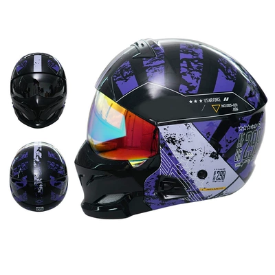 Motosiklet kaskı (dəbilqə) Half Helmet - 856-knight-colorful-mirror-m55-56