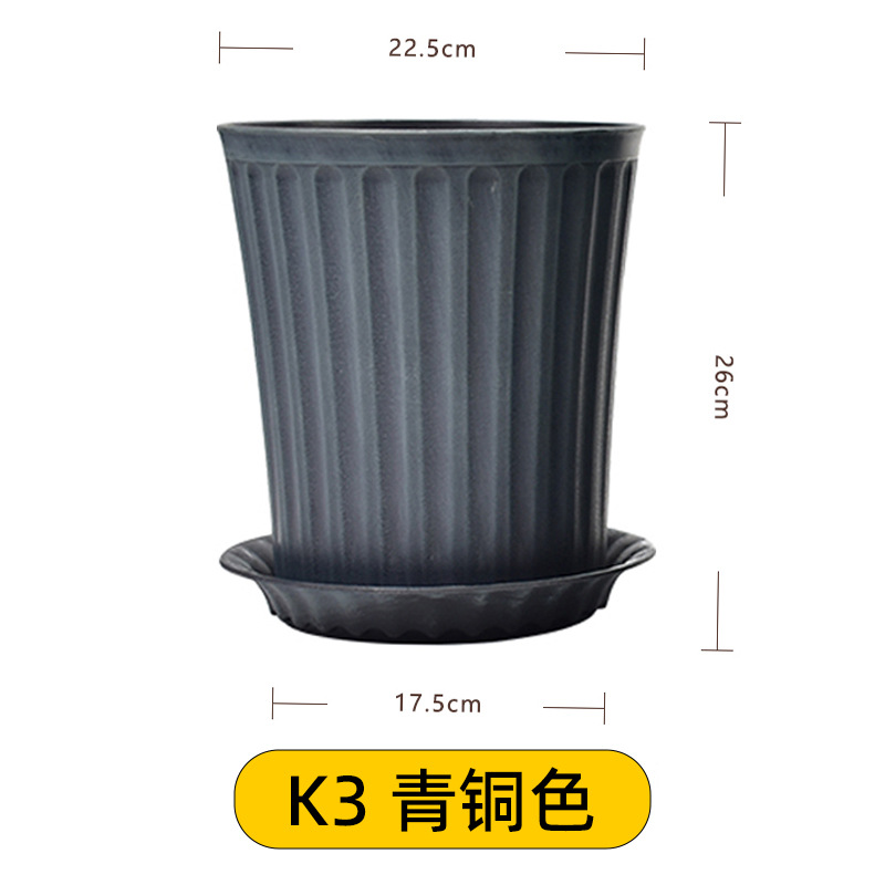 Venta al por mayor retro estilo europeo galón maceta de plástico maceta hogar Hortensia Rosa alambre Lotus resina maceta